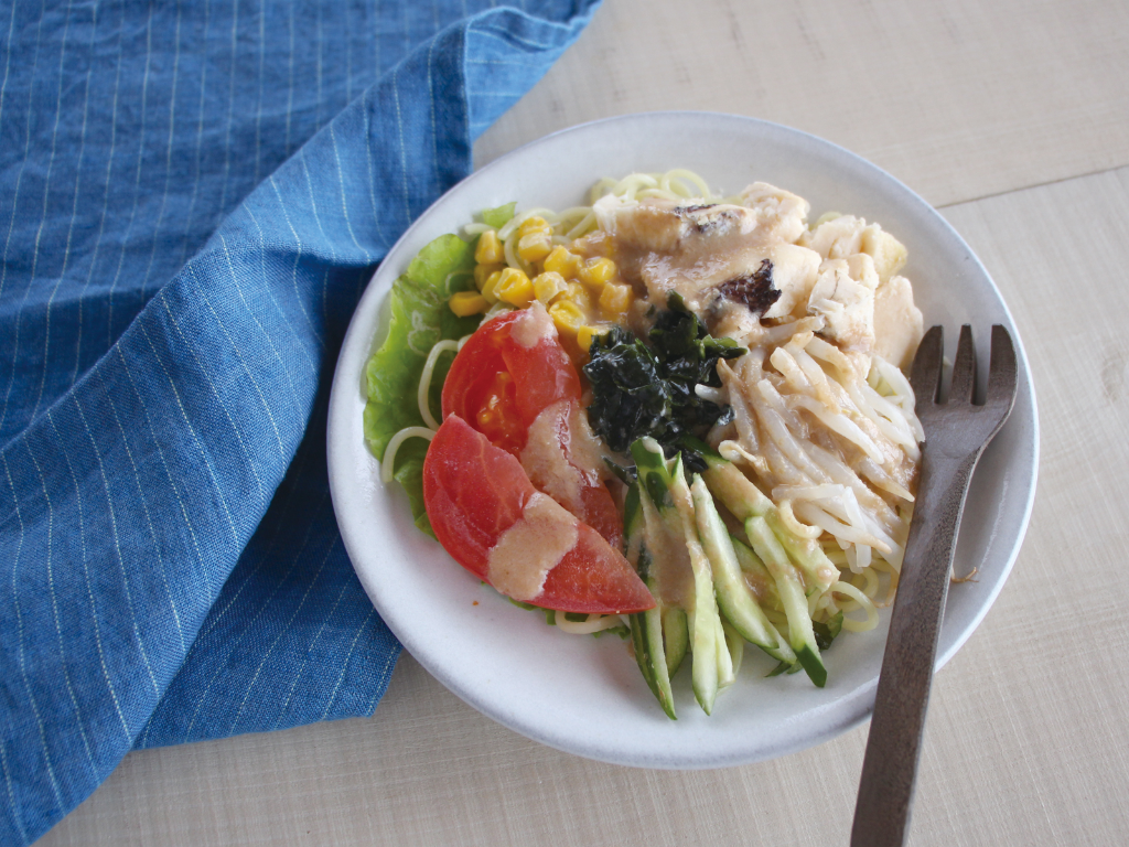 mogcookのお魚離乳食レシピ　魚とたっぷり野菜の冷やし中華