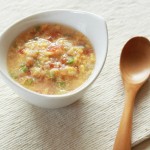 トマトとオクラのかき玉スープ(調理時間:約7分)*後期から