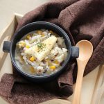 魚としいたけのコーンリゾット（調理時間：約10分）＊完了期から