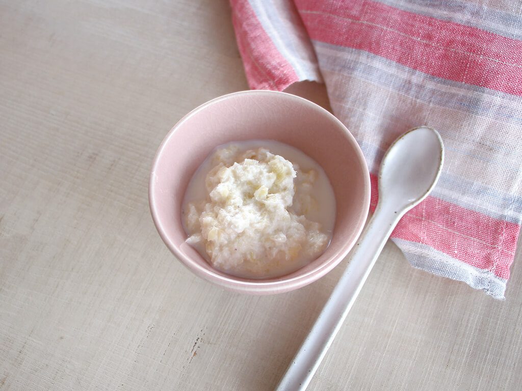 mogcookのお魚離乳食レシピ　魚とさつま芋の豆乳きな粉あえ（調理時間：約５分）対象：離乳食初期から　