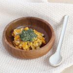 魚とかぼちゃのほうれん草きな粉ソース(調理時間:約6分)対象:初期から